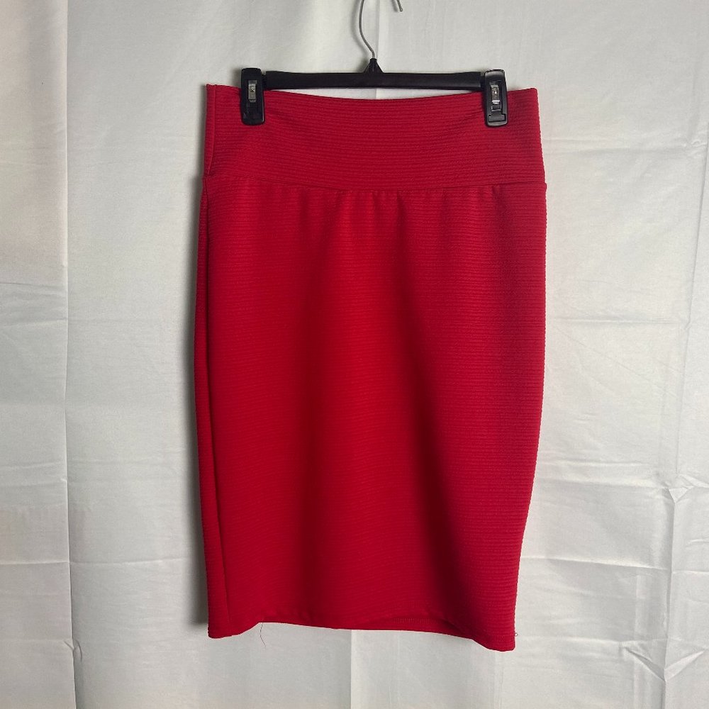 lularoe solid color red mini skirt size medium